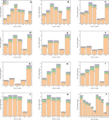 Determination of optimal NH4+/K + concentration and corresponding ratio critical for growth of tobacco seedlings in a hydroponic system